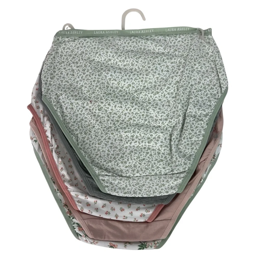 Laura Ashley Women’s Panties Sz Medium Pkg/5 Briefs Multi Colors MSRP $48 - Picture 2 of 7